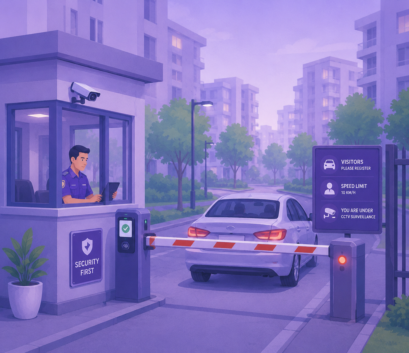 ZynexLiv security gate control for visitors, vehicles, and approvals
